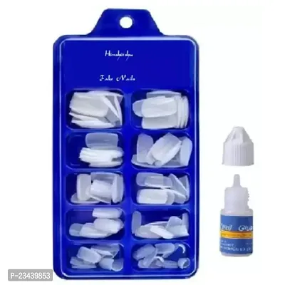 Reusable Arylic False Nails With Glue Whitenbsp;nbsp;Pack Of 100-thumb0