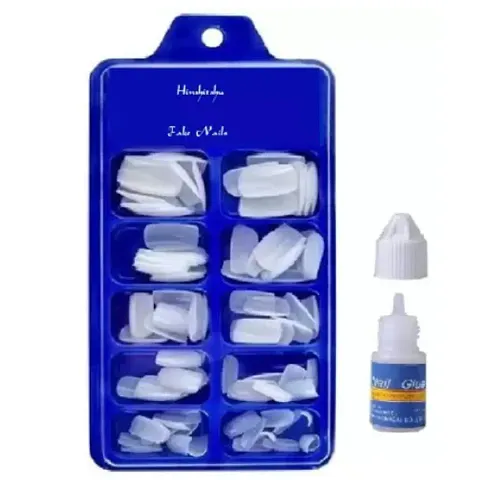 Reusable Arylic False Nails With Glue Whitenbsp;nbsp;Pack Of 100