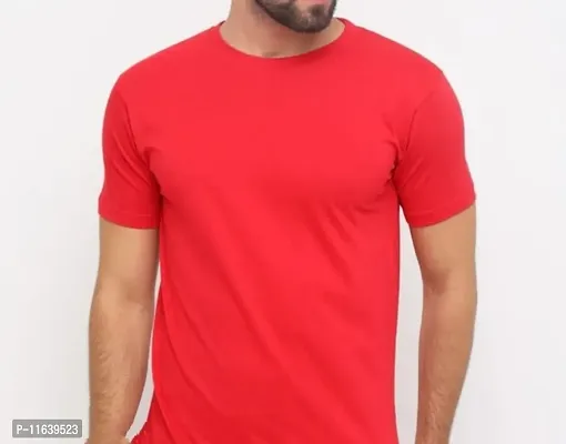 Plain Cotton Half Sleeve T-shirt-thumb0