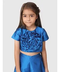 Beautiful Half Sleeves Flower Applique Solid Top And Palazzo For Baby Girls-thumb4