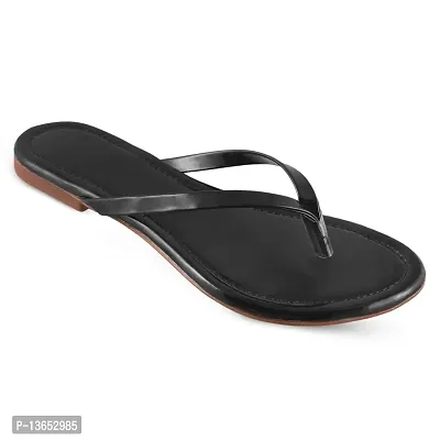 Stylish Comfortable Slippers for Girls & Women (Black, numeric_8)-thumb0