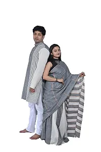 KnowZA ASH with White KHESH Saree and Men Kurta (XX-Large)-thumb1