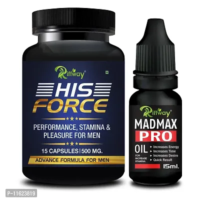 Trendy His Force Sexual Capsule With Mad Max Pro Combo Long Time Sex Capsule Sexual Oil - Sex Oil For Men Long Time Massage Oil For Men-thumb0