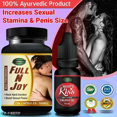 Trendy Full N Joy And Night Kiss Sex Capsule For Men Sex Oil Sexual Oil Massage Gel Sexual Capsule - Increase Sex Time And Power Long Time Power-thumb0