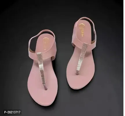 Elegant Pink PU Solid Sandals For Women