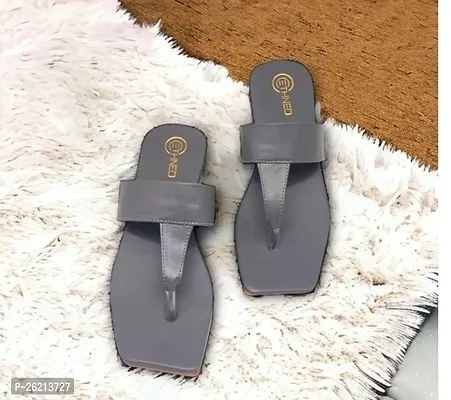 Elegant Grey PU Solid Sandals For Women