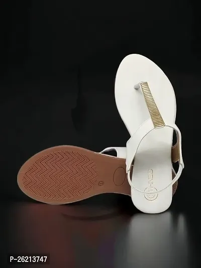 Elegant White PU Solid Sandals For Women-thumb3