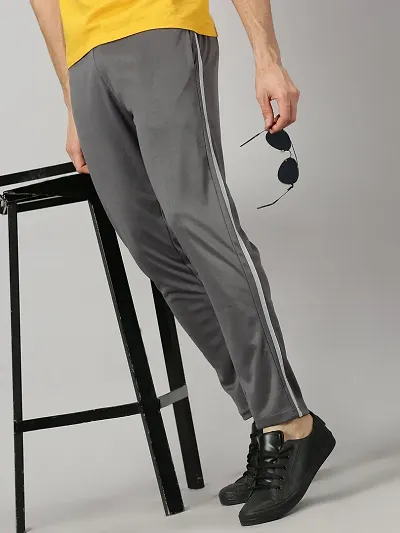 Comfortable Polyester Regular Track Pants For Men 