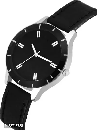 New Stylish Black Cut Glass Leather Strap Watch For women-thumb3