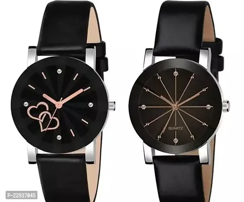 Stylish Fancy Synthetic Analog Watches For Women Pack Of 2-thumb0