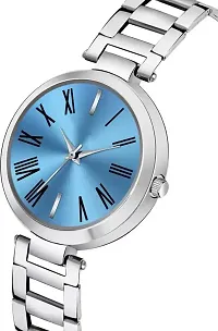 Blue Dial Stainless Steel Blue Women Style Girls Hand Watch-thumb2