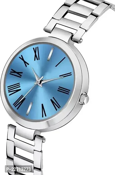 Blue Dial Stainless Steel Blue Women Style Girls Hand Watch-thumb3