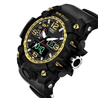 Redux 1545 Golden Dual Time Analog-Digital LED Display Waterproof Watch for Men's-thumb1