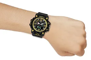 Redux 1545 Golden Dual Time Analog-Digital LED Display Waterproof Watch for Men's-thumb3