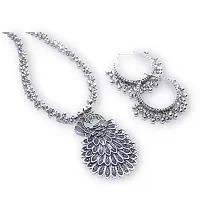 Batulii's online fashion Oxidized Peacock Pendant Necklace Jewellery Set for Women  Girls-thumb1