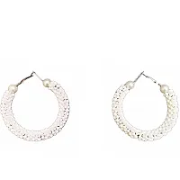 Batulii's Online Fashion Pearl Beaded Round Hoops Earrings For Girls  Women-thumb2