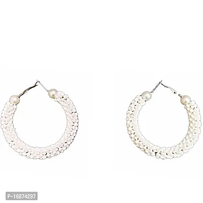 Batulii's Online Fashion Pearl Beaded Round Hoops Earrings For Girls  Women-thumb3