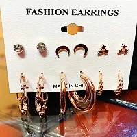 Batulii's online fashion Gold Plated Earrings Combo of 6 earrings for Women  Girls-thumb2