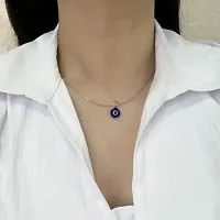 Batulii's online fashion evil eye pendant necklace for women  girls evil eye nazaria pandant locket for girls  women (Silver)-thumb4