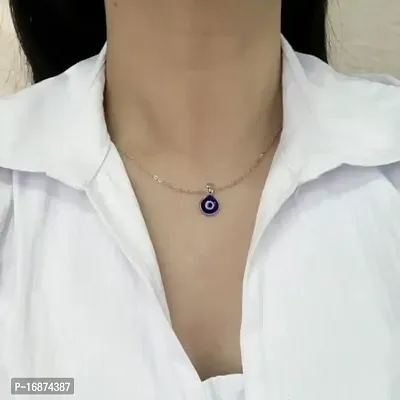 Batulii's online fashion evil eye pendant necklace for women  girls evil eye nazaria pandant locket for girls  women (Silver)-thumb5