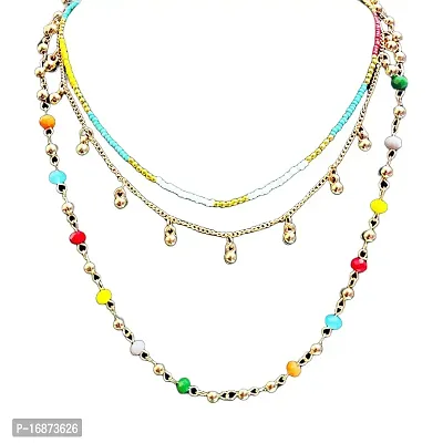 Valentine's Gift by Batulii's online fashion Latest Multicolored Neckpiece Neck Chain Necklace for Women  Girls-thumb0