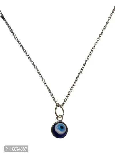 Batulii's online fashion evil eye pendant necklace for women  girls evil eye nazaria pandant locket for girls  women (Silver)-thumb2