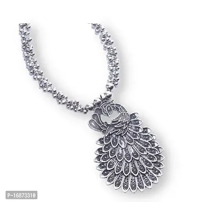 Batulii's online fashion Oxidized Peacock Pendant Necklace Jewellery Set for Women  Girls-thumb3