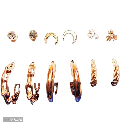 Batulii's online fashion Gold Plated Earrings Combo of 6 earrings for Women  Girls