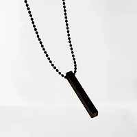 Batulii's online fashion Men's Jewellery 3D Cuboid Vertical Bar/Stick Stainless Steel Locket Pendant Chain Necklace for Men  Boys (BLACK)-thumb2