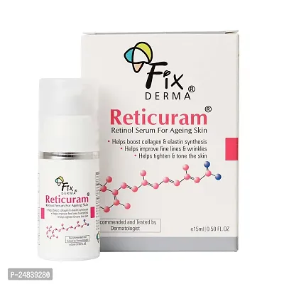 Fixderma .05% Pure Retinol Reticuram Face Serum for Anti Aging, Boost Collagen, Night Face Serum with Retinol  Vitamin C to Reduce Fine Lines  Wrinkles for Unisex - 15ml