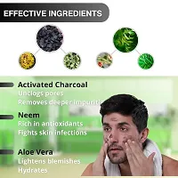 The Wolfman Activated Charcoal and Neem Face Wash for men, Fights Pollution, Remove Dark Spots, Anti Acne, Oil Control, Unclogs Pores, Deep Skin Cleanser, 100 ml-thumb1