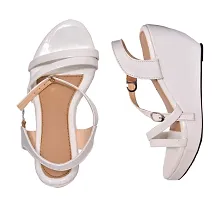 Elegant White Synthetic Self Design Sandal For Women-thumb3