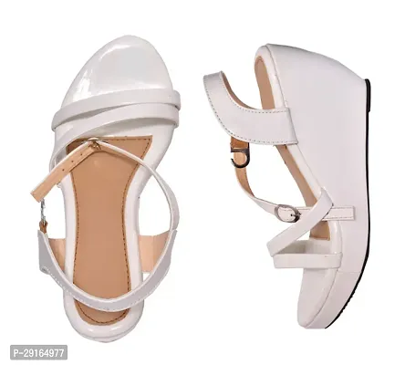 Elegant White Synthetic Self Design Sandal For Women-thumb4