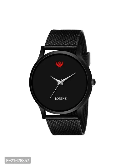 Stylish Black Synthetic Leather Analog Watches For Men