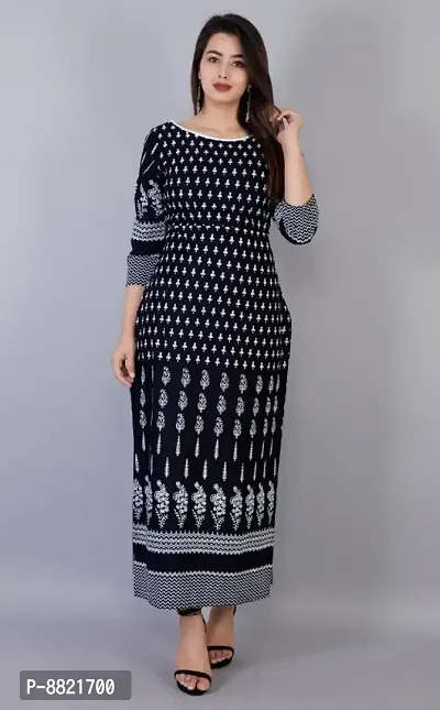 Classic Rayon Printed Kurta For Women-thumb3