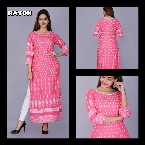 Pretty Rayon Plus Size Stitched Kurta for Women