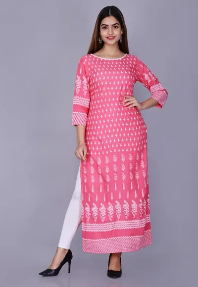 Pretty Rayon Plus Size Stitched Kurta for Women