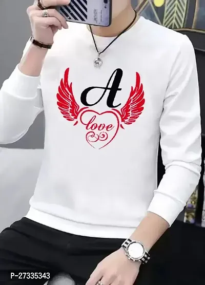 Elegant White Polyester Blend Printed Round Neck Tees For Men-thumb0