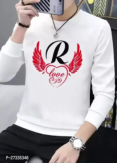 Elegant White Polyester Blend Printed Round Neck Tees For Men-thumb0