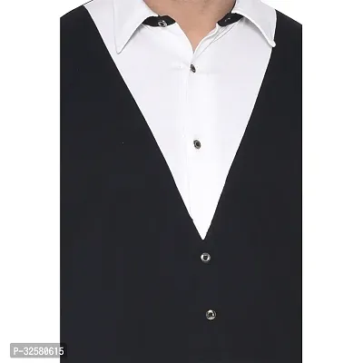 Reliable Black Cotton Blend Colourblocked Casual Shirt For Men-thumb4