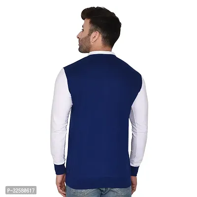 Reliable Blue Cotton Blend Colourblocked Casual Shirt For Men-thumb2