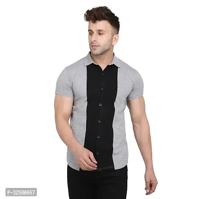 Reliable Multicoloured Cotton Blend Colourblocked Casual Shirt For Men-thumb0