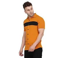 Reliable Yellow Cotton Blend Colourblocked Casual Shirt For Men-thumb2