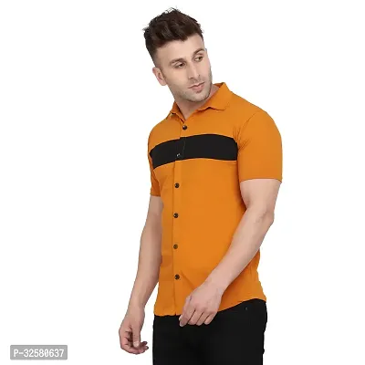 Reliable Yellow Cotton Blend Colourblocked Casual Shirt For Men-thumb3