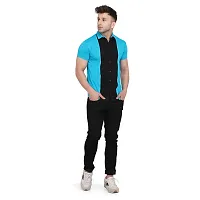 Reliable Multicoloured Cotton Blend Colourblocked Casual Shirt For Men-thumb3