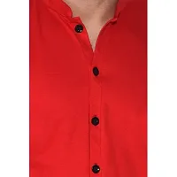 Reliable Red Cotton Blend Solid Casual Shirt For Men-thumb3