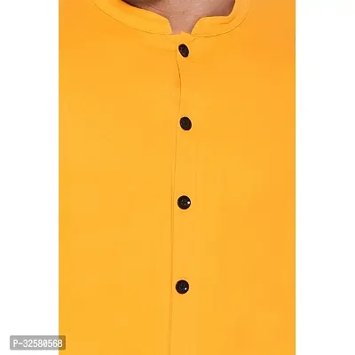 Reliable Yellow Cotton Blend Solid Casual Shirt For Men-thumb4