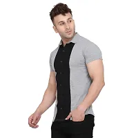 Reliable Multicoloured Cotton Blend Colourblocked Casual Shirt For Men-thumb2