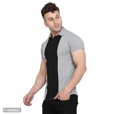 Reliable Multicoloured Cotton Blend Colourblocked Casual Shirt For Men-thumb3