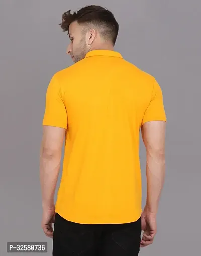 Reliable Yellow Cotton Blend Solid Casual Shirt For Men-thumb2